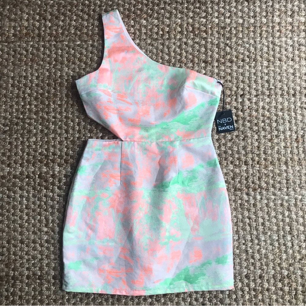 Revolve Mini dress cut out/one shoulder